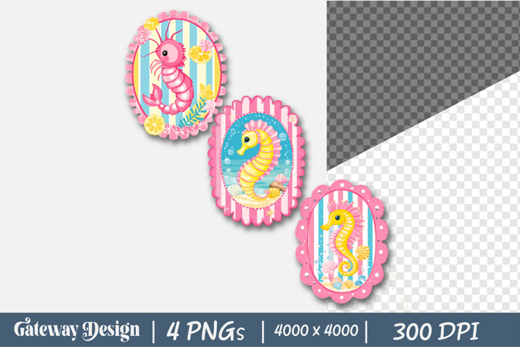Summer Seafood Frame Png Sublimation example image 1