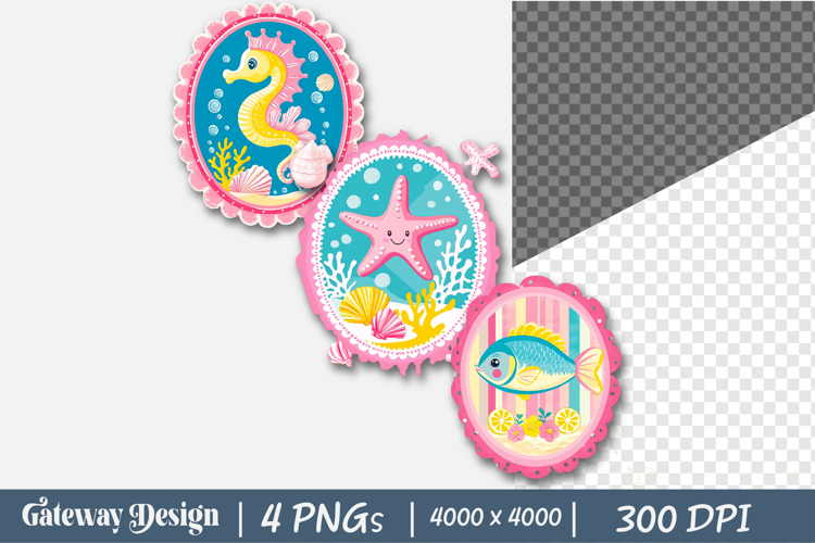 Summer Seafood Frame Png Sublimation example image 1