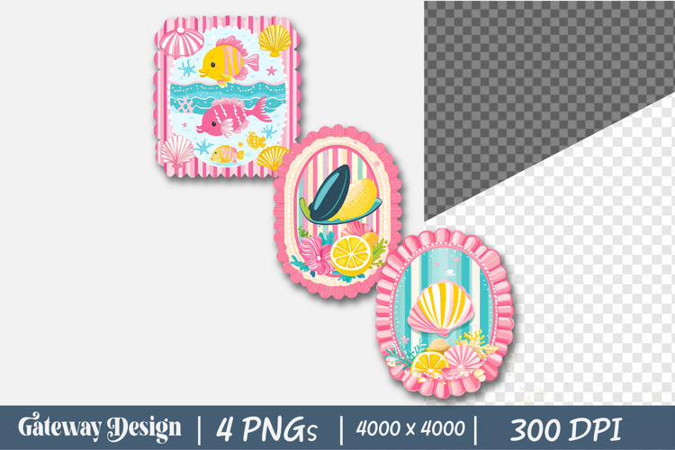 Summer Seafood Frame Png Sublimation example image 1