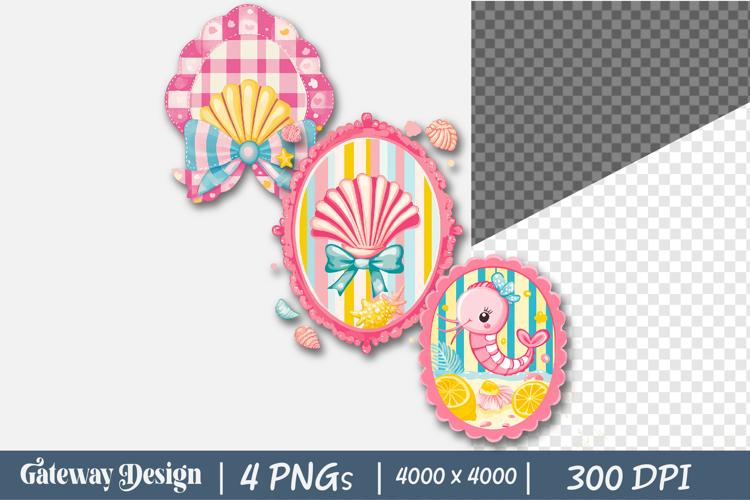 Summer Seafood Frame Png Sublimation example image 1