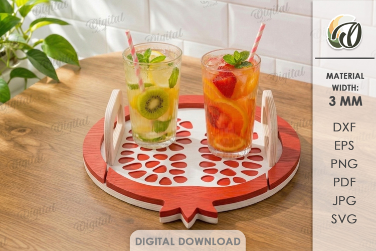 Summer Serving Tray Laser Cut.Cocktail Tray. Treat Board SVG