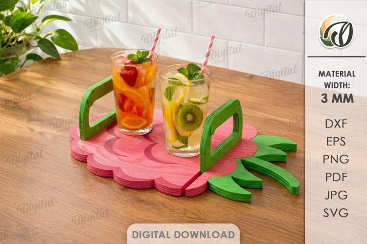 Summer Serving Tray Laser Cut.Cocktail Tray. Treat Board SVG