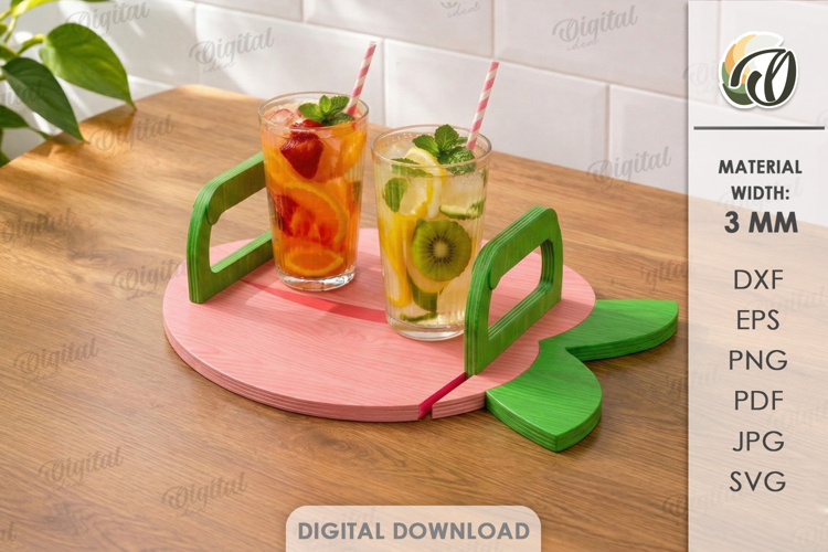 Summer Serving Tray Laser Cut.Cocktail Tray. Treat Board SVG