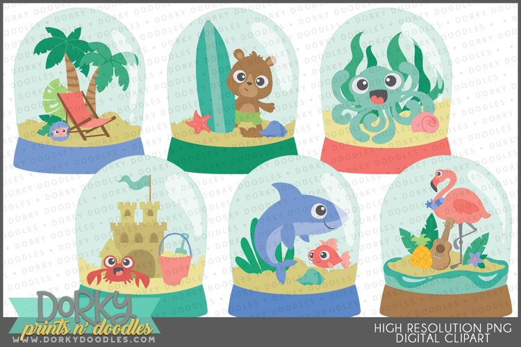 Summer Snowglobe Designs for Sublimation and Stickers