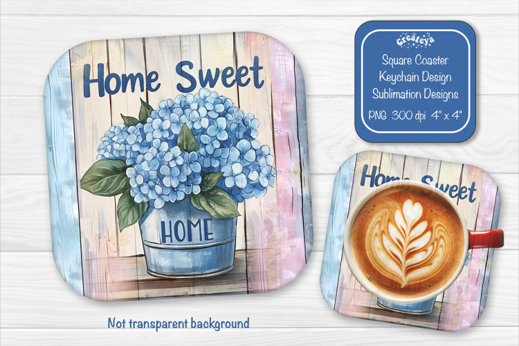 Flower Summer Square Coaster Sublimation Floral Farmhouse