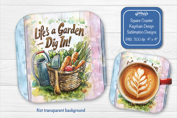 Garden Summer Square Coaster Sublimation Floral Farmhouse
