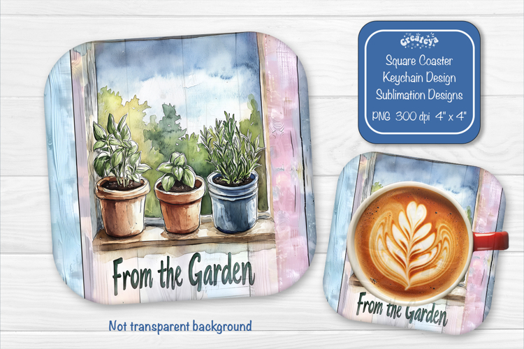 Garden Summer Square Coaster Sublimation Floral Farmhouse
