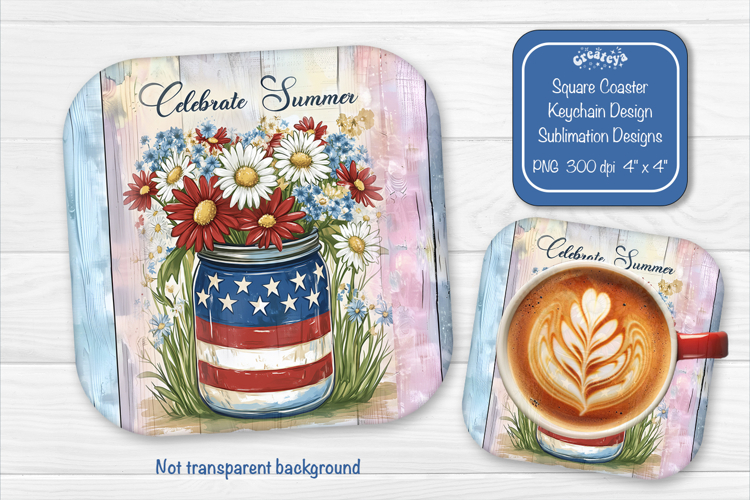 Flower Summer Square Coaster Sublimation floral png
