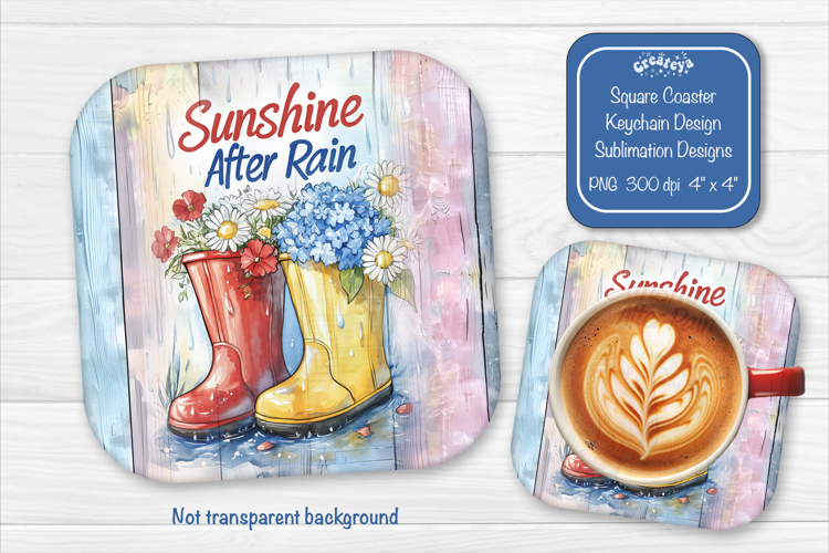 Camping Summer Square Coaster Sublimation travel png