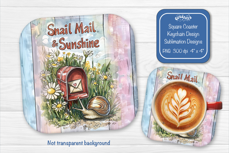 Summer Square Coaster Sublimation farmhouse png