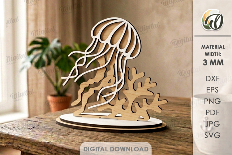 3D Summer Stand Laser Cut. Summer Standing Decor SVG