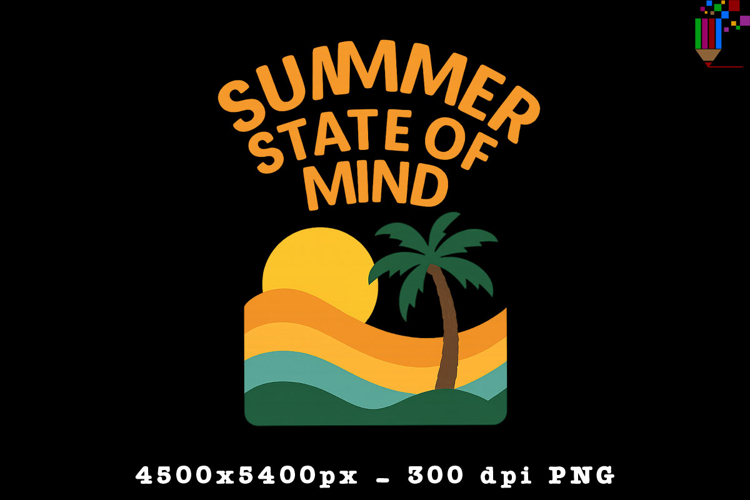 Summer State of Mind Beach Vacation Design PNG File