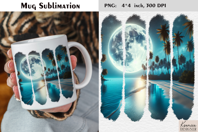 Watercolor Stripes Summer Beach| Coffee Mug Sublimation