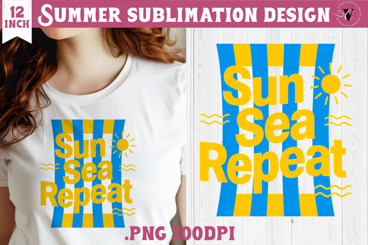 Summer Sublimation | Retro beach quote on stripes png