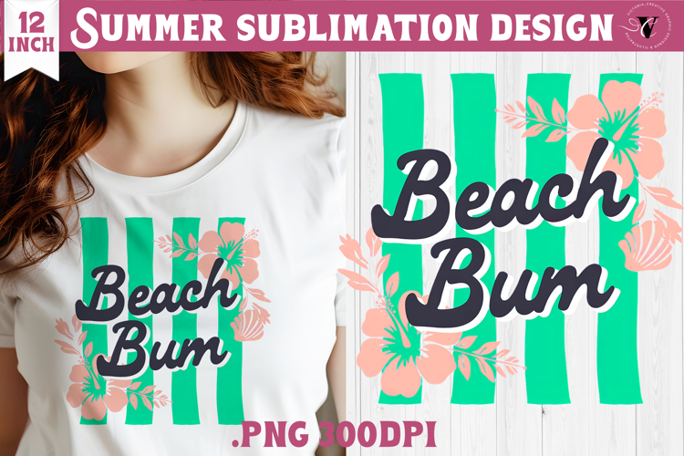 Summer Sublimation | Retro beach quote on stripes png