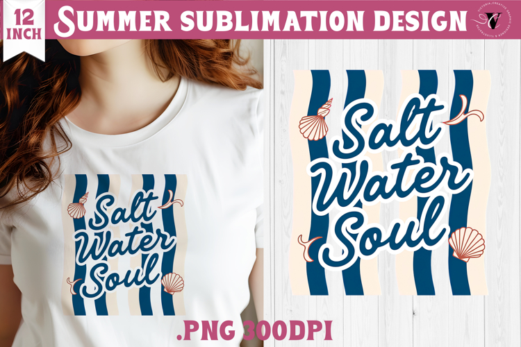 Summer Sublimation | Retro beach quote on stripes png