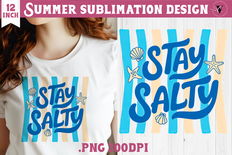 Summer Sublimation | Retro beach quote on stripes png