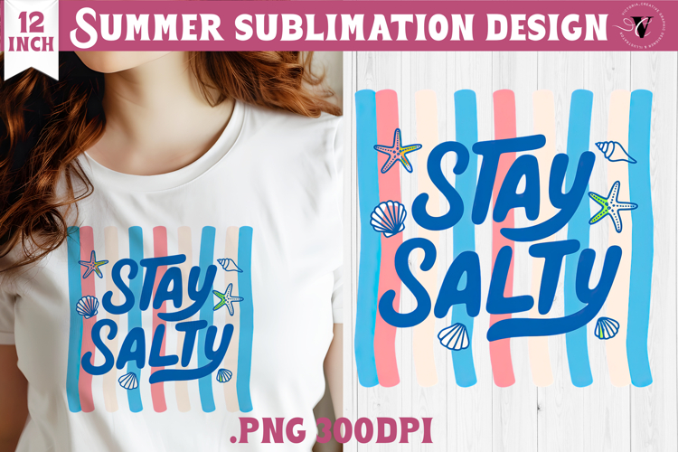 Summer Sublimation | Retro beach quote on stripes png