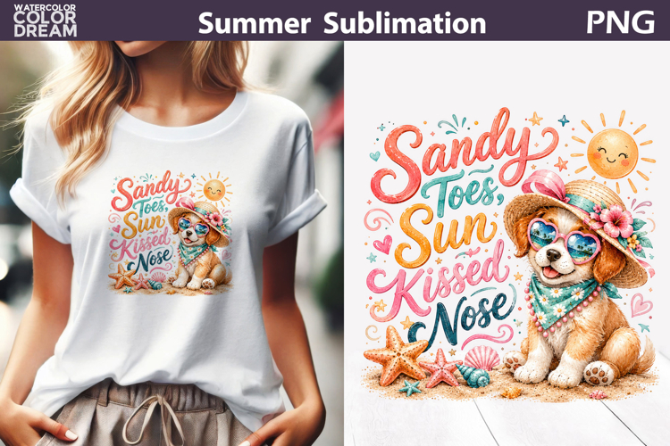 Cute Dog Sublimation | Beach Summer Quote T Shirt