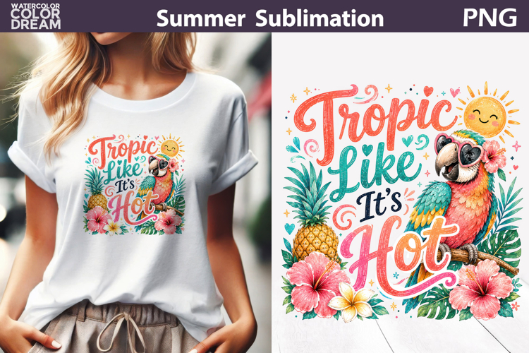 Tropical Parrot Art | Summer Shirt Sublimation