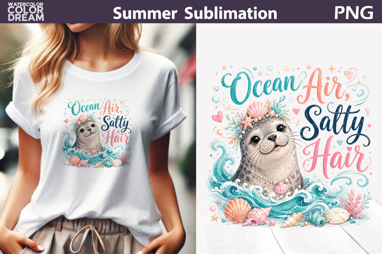 Ocean Seal Sublimation | Summer Quote T Shirt
