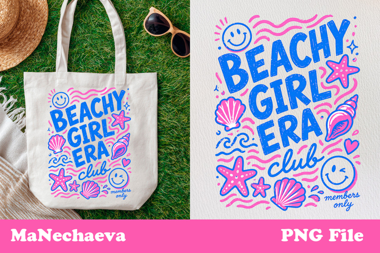 Cute Summer Funny Sublimation | Beachy Girls Era PNG