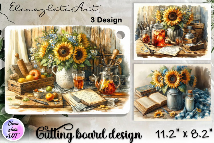 Watercolor summers flowers Cutting Board