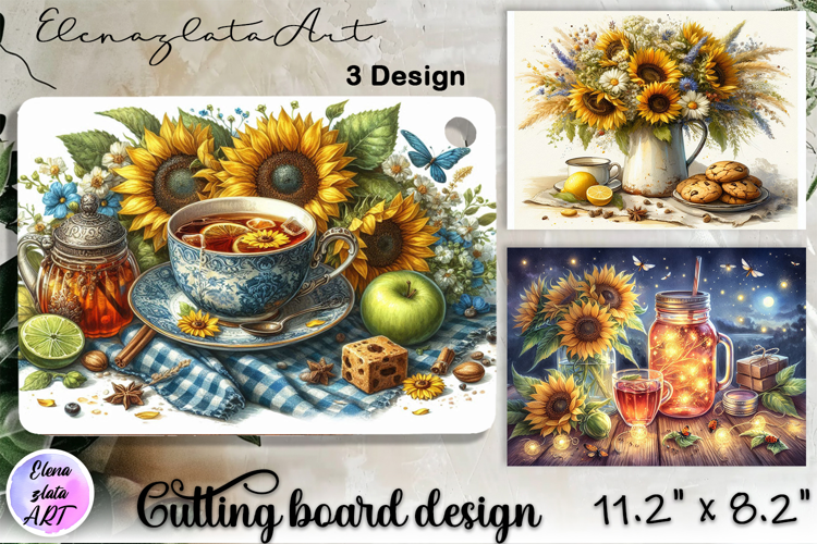 Watercolor summers flowers Cutting Board