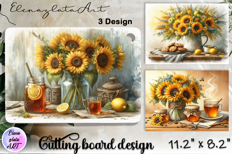Watercolor summers flowers Cutting Board
