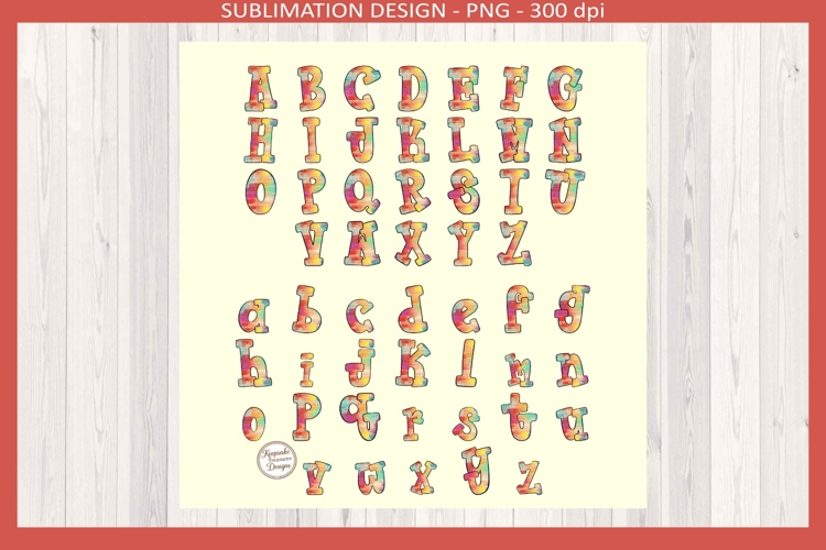 Tropical Summer Sunrise Alphabet, Beach Watercolor Letters