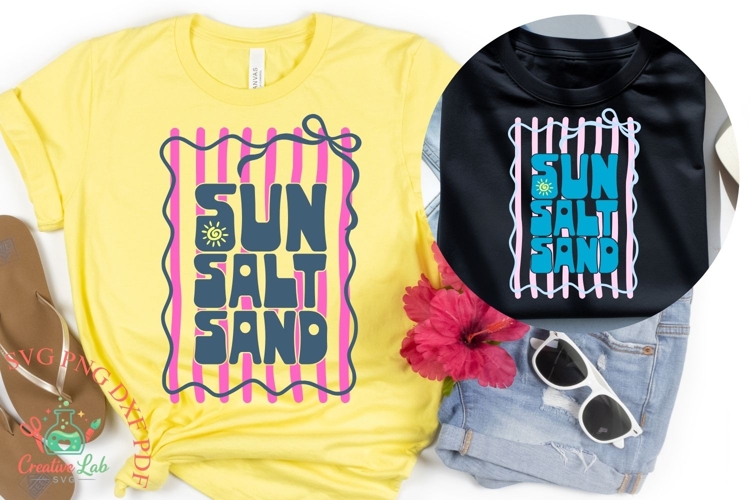 Sun Salt and Sand SVG PNG, Preppy Trendy Summer Shirt Design