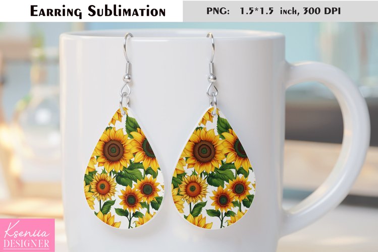 Sunflower|Summer Flower Earring Sublimation