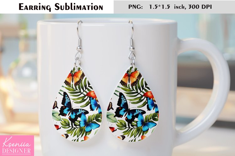 Tropical Butterfly|Summer Flower Earring Sublimation