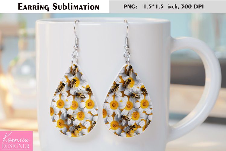 Daisy|Chamomile|Summer Flower Earring Sublimation