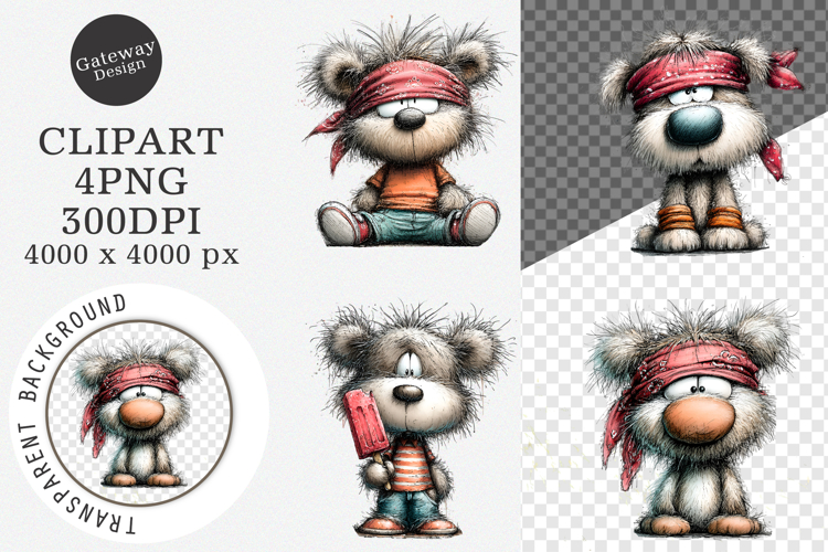 Summer Teddy Bear Clipart Set