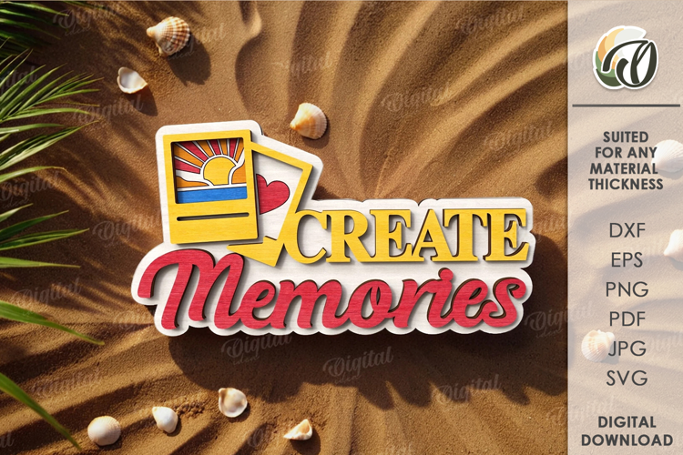 Summer Tiered Tray Decor Laser Cut.Create memories SVG