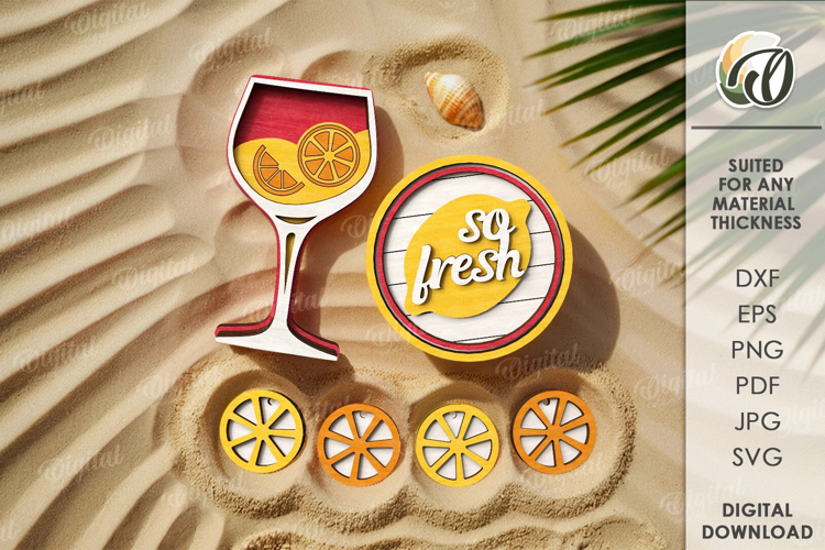 Summer Tiered Tray Decor Laser Cut. Summer design SVG