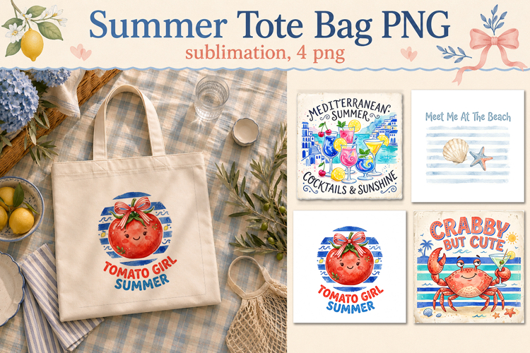 Summer Tote Bag PNG, Funny bag sublimation