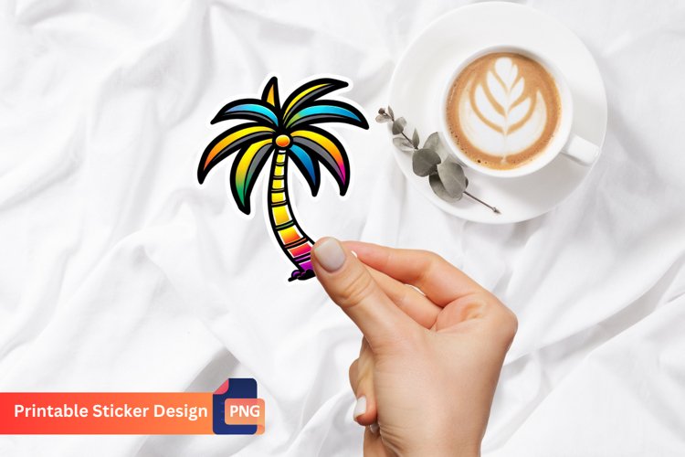 Summer Tree Sticker, Tropical Tree Sticker example image 1