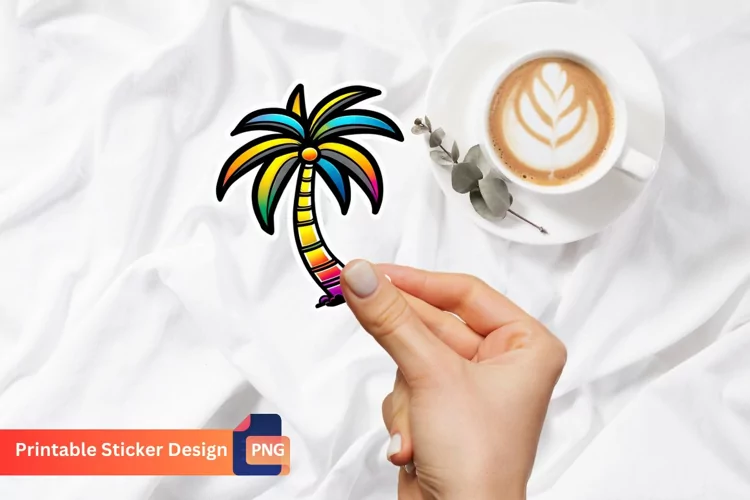Summer Tree Sticker, Tropical Tree Sticker