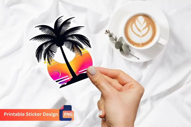 Summer Tree Sticker, Tropical Tree Sticker