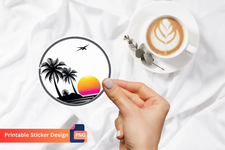 Summer Tree Sticker, Tropical Tree Sticker