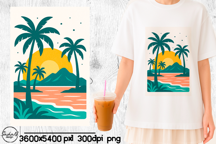 Sunset Palm Tree Silhouette Image 24