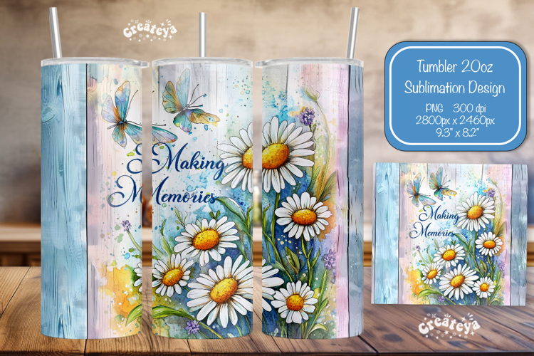 Summer Tumbler Wrap PNG Skinny 20oz Seamless Flower wrap