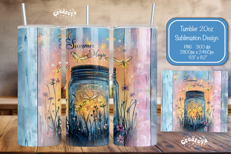 Summer Tumbler Wrap PNG Skinny 20oz Seamless wrap png