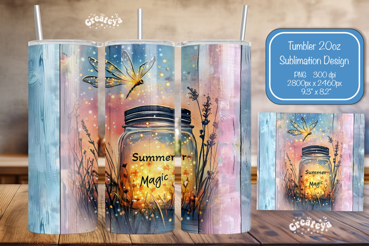 Summer Tumbler Wrap PNG Skinny 20oz Seamless wrap