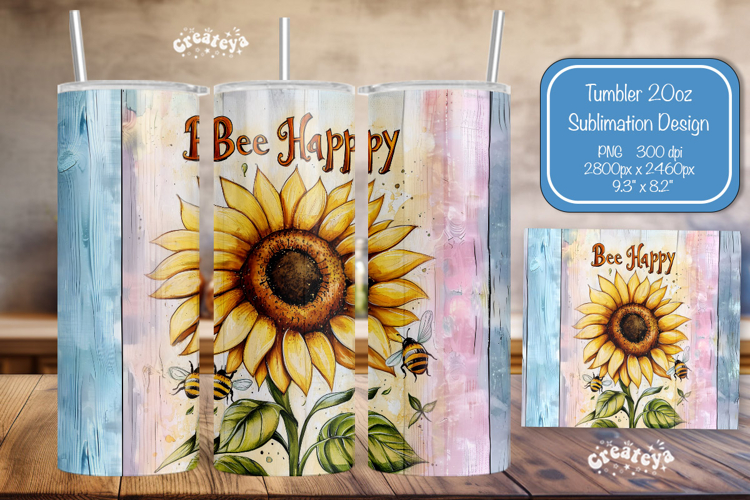 Summer Tumbler Wrap PNG Skinny 20oz Seamless sunflower wrap