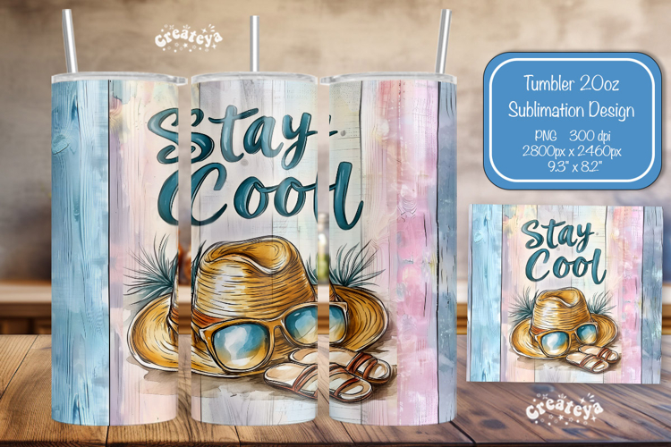 Beach Summer Tumbler Wrap PNG Skinny 20oz Seamless wrap