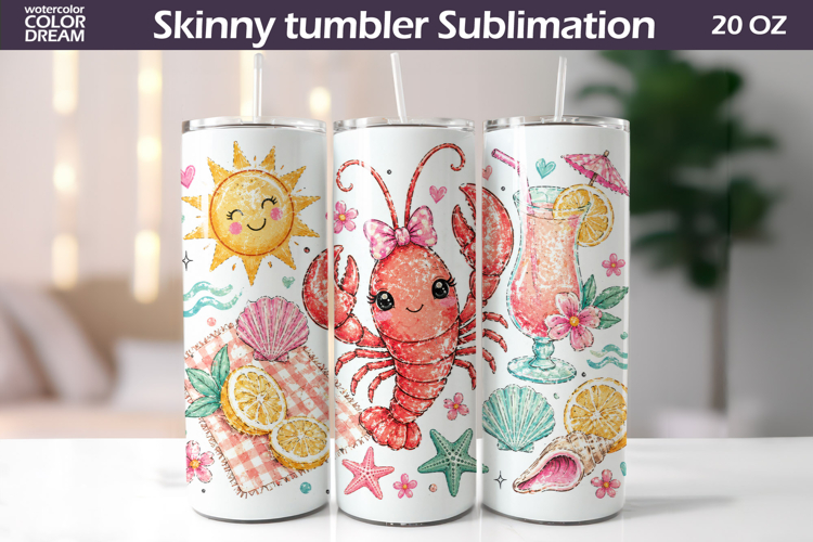 Lobster Tumbler Wrap | Summer Sublimation