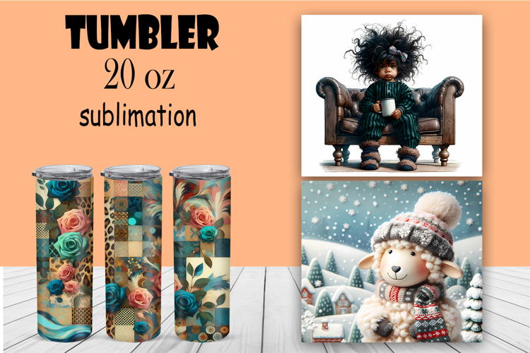 Summer Floral Tumbler. Watercolor Flower Tumbler Wrap